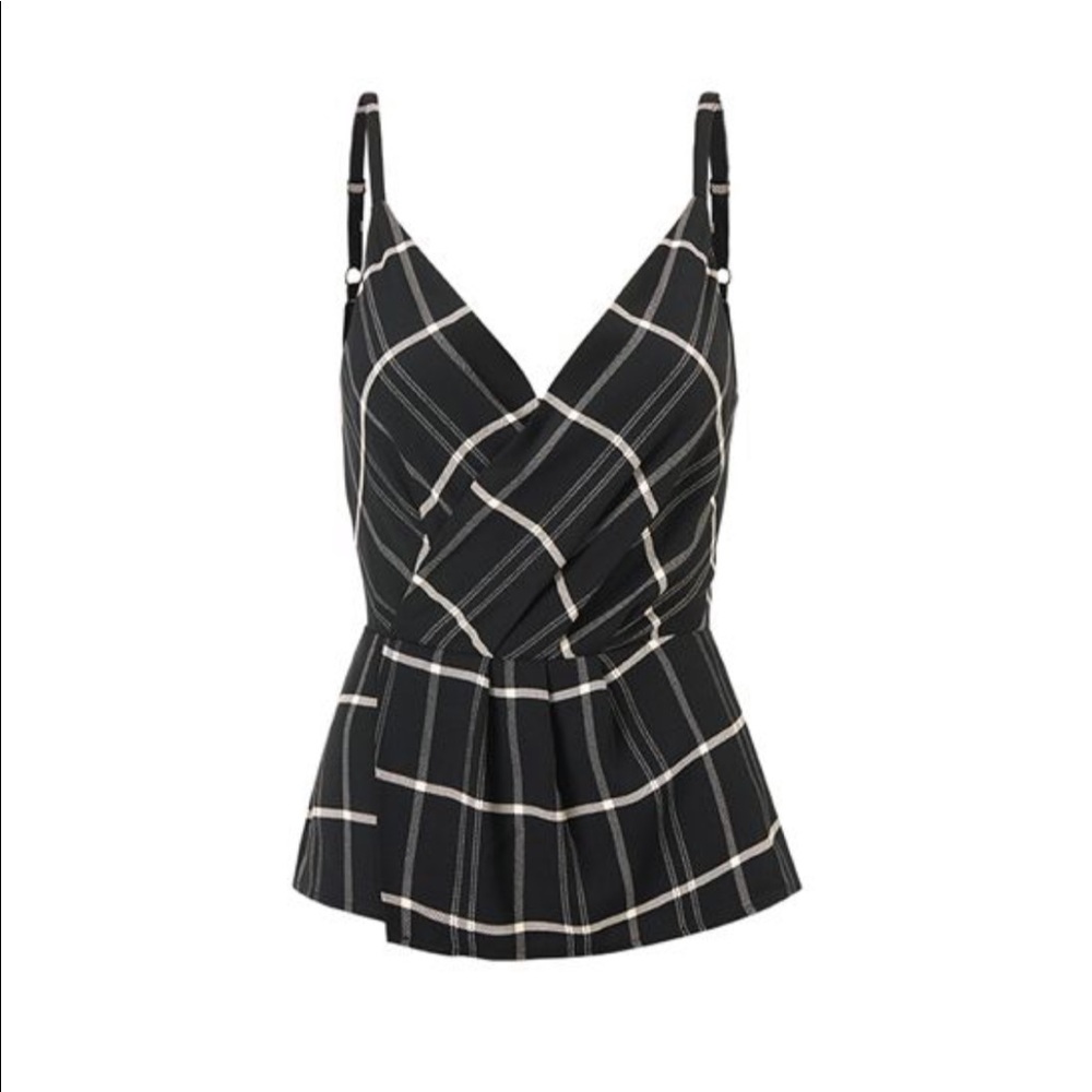 CAbi Fall 2020 NWT Check Crossover Cami 4&8